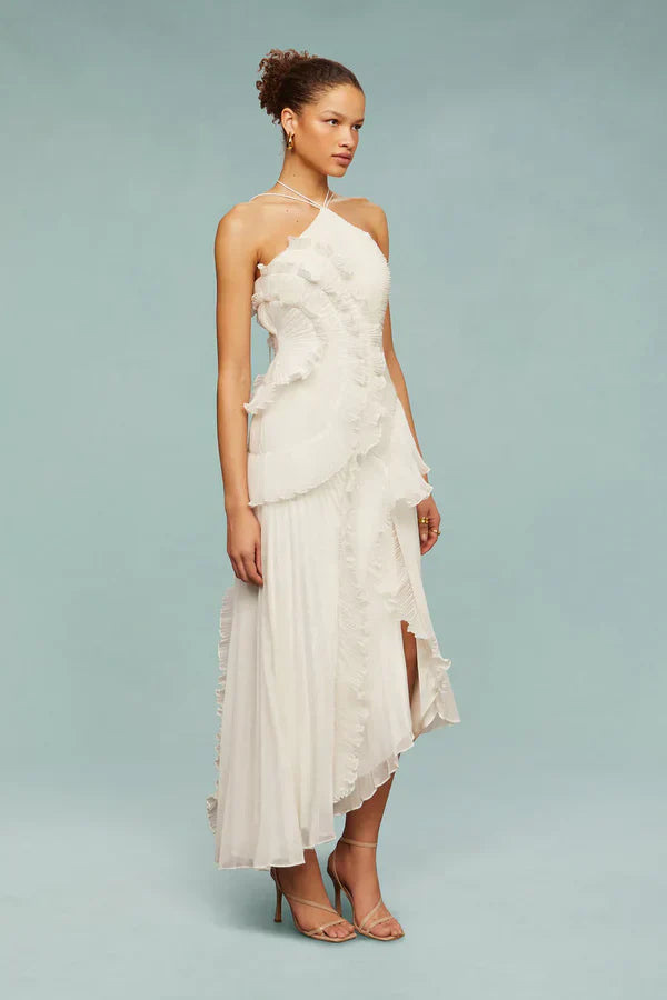 LIDIA | Vestido con volantes en espiral