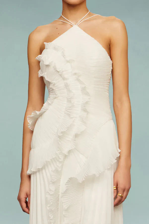 LIDIA | Vestido con volantes en espiral
