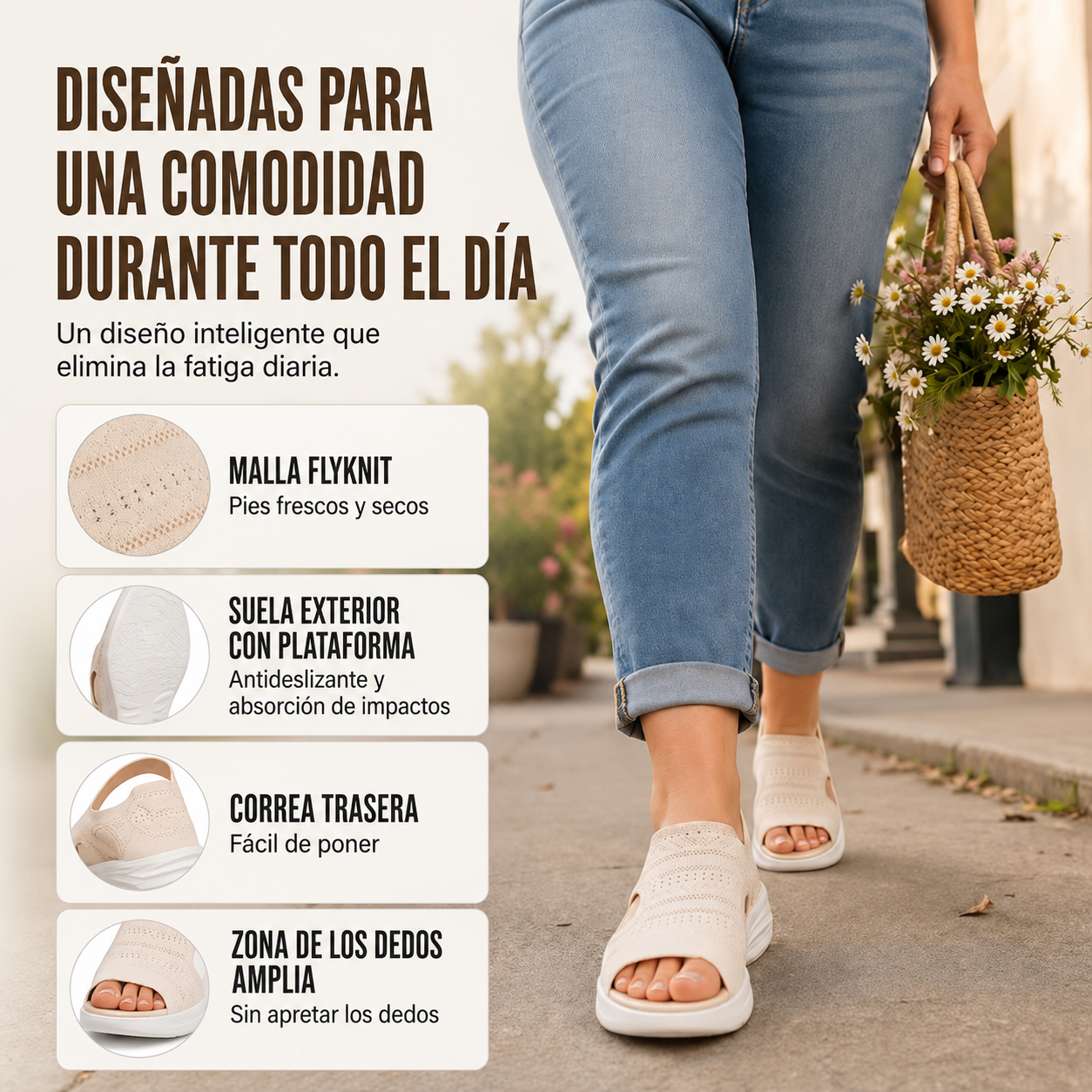 SANDALIAS CON PLATAFORMA DE PUNTO TRANSPIRABLE PARA MUJER
