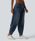 JOGGERS BALLOON DENIM CINTURA MEDIA CON BOLSILLOS