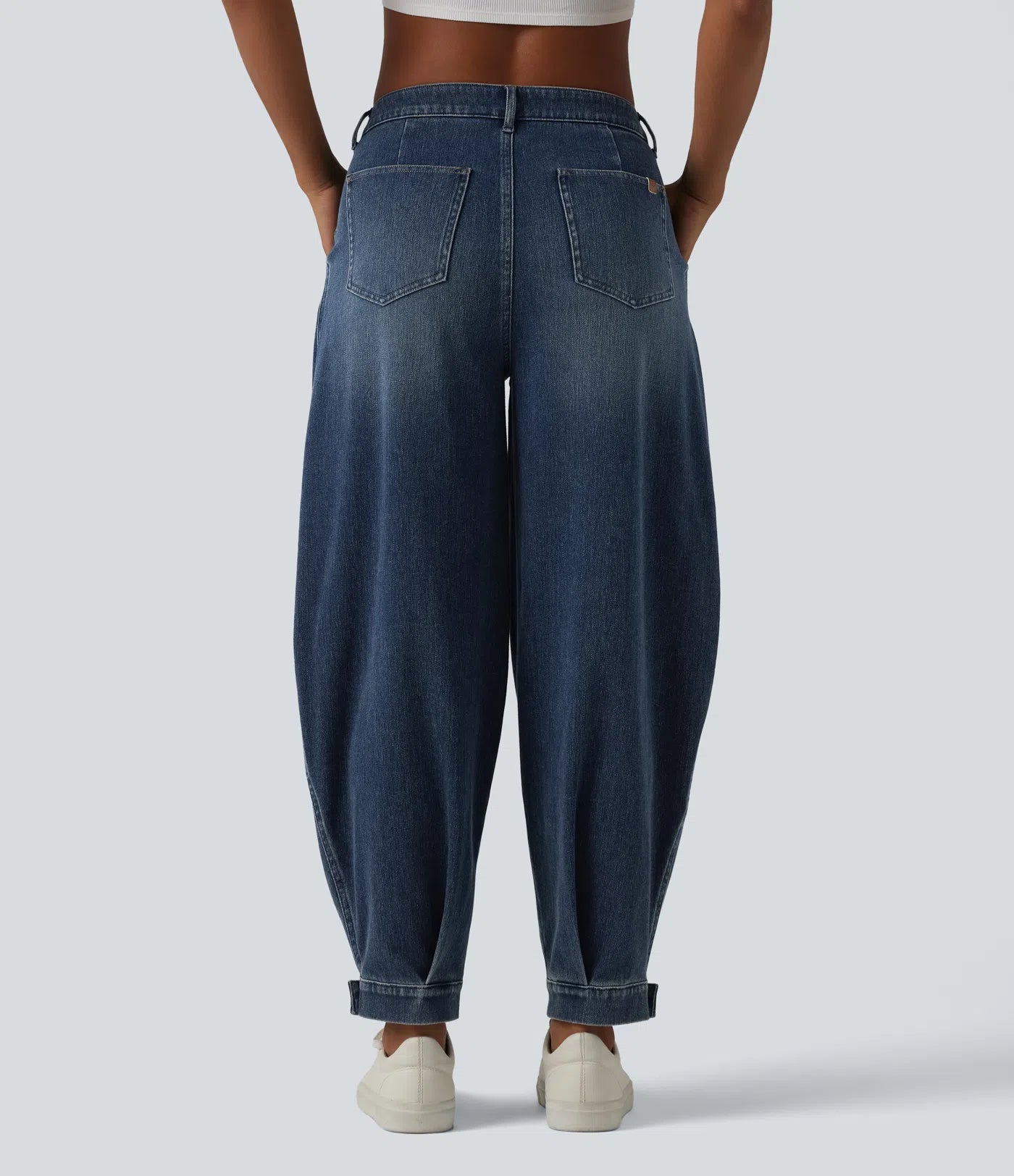 JOGGERS BALLOON DENIM CINTURA MEDIA CON BOLSILLOS