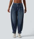 JOGGERS BALLOON DENIM CINTURA MEDIA CON BOLSILLOS