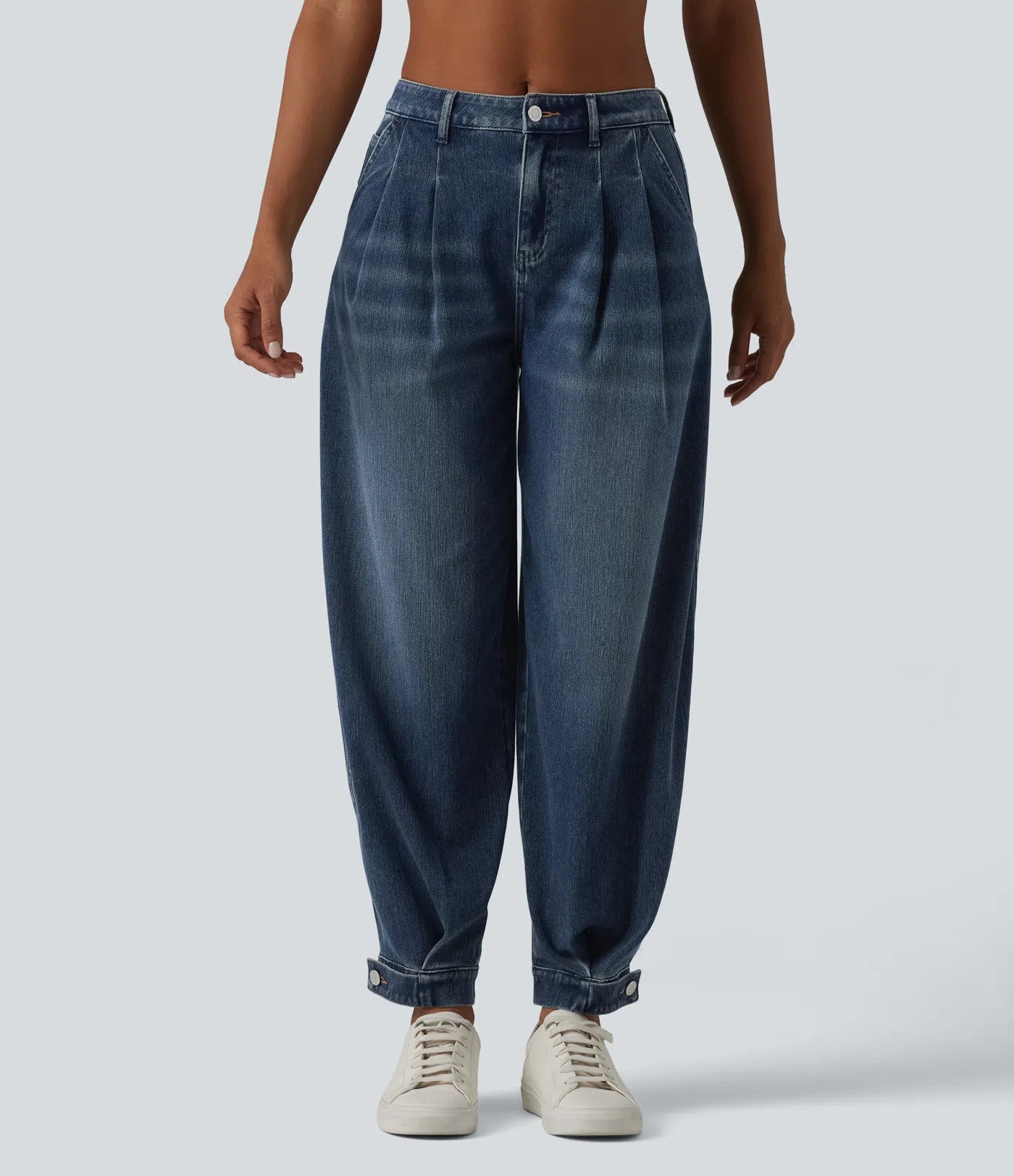 JOGGERS BALLOON DENIM CINTURA MEDIA CON BOLSILLOS