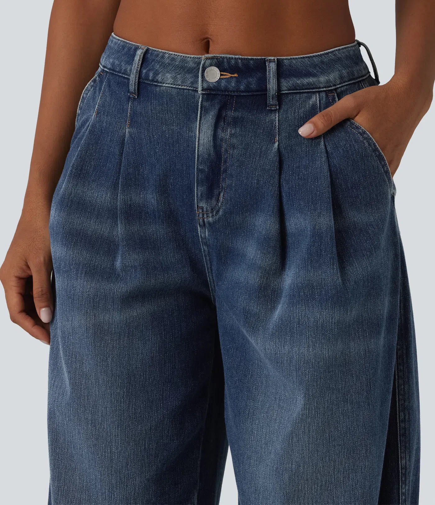 JOGGERS BALLOON DENIM CINTURA MEDIA CON BOLSILLOS