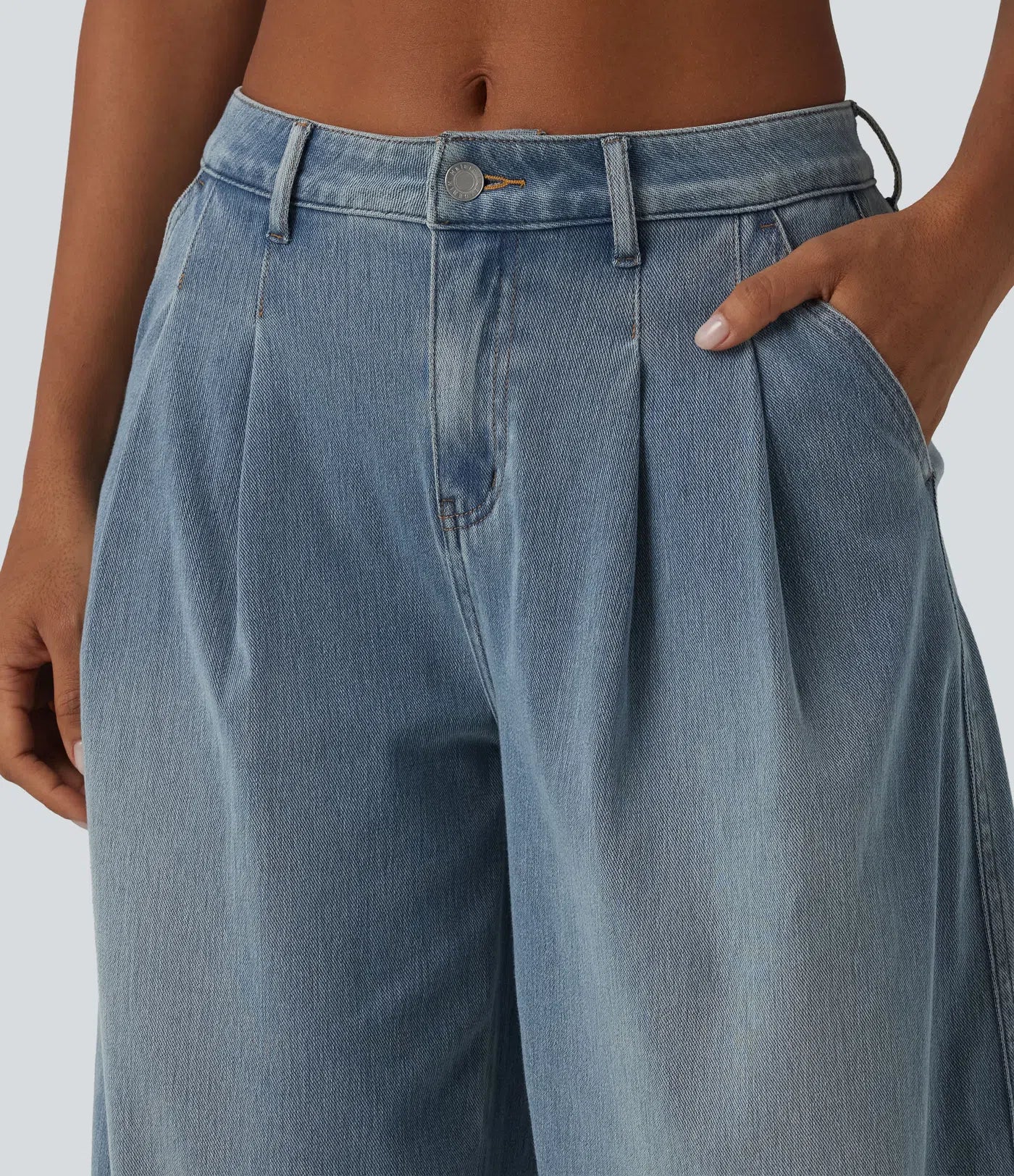 JOGGERS BALLOON DENIM CINTURA MEDIA CON BOLSILLOS