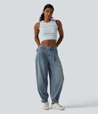 JOGGERS BALLOON DENIM CINTURA MEDIA CON BOLSILLOS