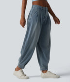 JOGGERS BALLOON DENIM CINTURA MEDIA CON BOLSILLOS