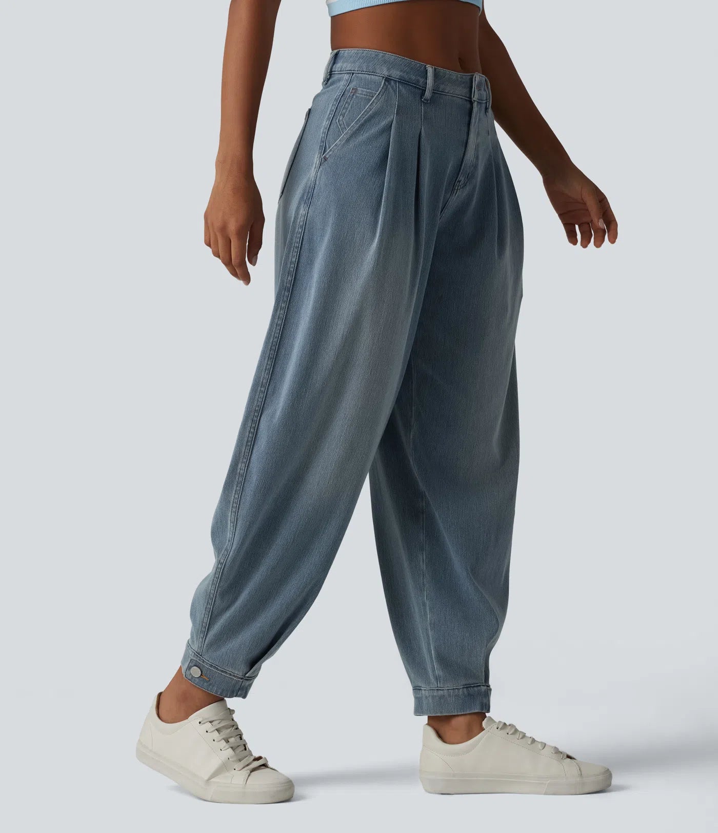 JOGGERS BALLOON DENIM CINTURA MEDIA CON BOLSILLOS