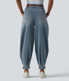 JOGGERS BALLOON DENIM CINTURA MEDIA CON BOLSILLOS
