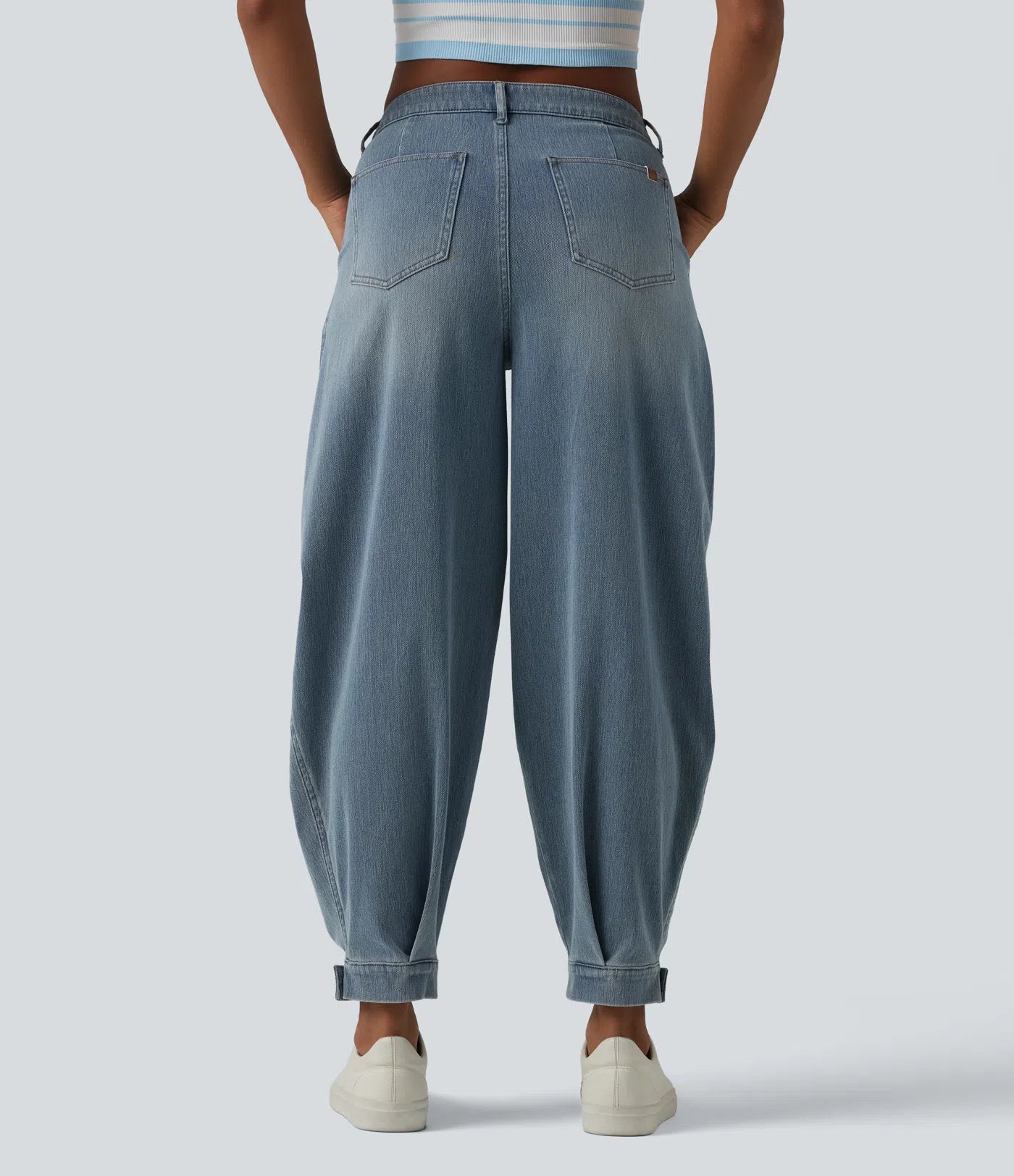 JOGGERS BALLOON DENIM CINTURA MEDIA CON BOLSILLOS