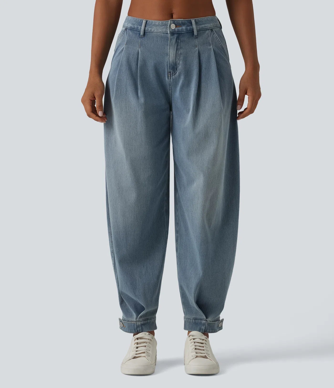 JOGGERS BALLOON DENIM CINTURA MEDIA CON BOLSILLOS