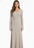 SIENA | VESTIDO MIDI DE PUNTO ACANALADO