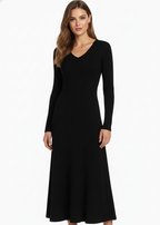 SIENA | VESTIDO MIDI DE PUNTO ACANALADO