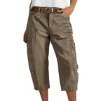 −50% por tiempo limitado⏰👖 | Pantalones capri cargo casuales para mujer: pantalones cómodos de 3/4 de largo con muchos bolsillos, perfectos para el día a día, viajes y verano ☀️