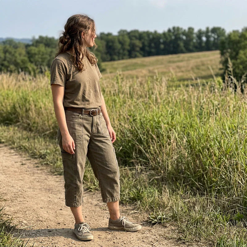 −50% por tiempo limitado⏰👖 | Pantalones capri cargo casuales para mujer: pantalones cómodos de 3/4 de largo con muchos bolsillos, perfectos para el día a día, viajes y verano ☀️