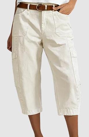 −50% por tiempo limitado⏰👖 | Pantalones capri cargo casuales para mujer: pantalones cómodos de 3/4 de largo con muchos bolsillos, perfectos para el día a día, viajes y verano ☀️