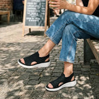 SANDALIAS CON PLATAFORMA DE PUNTO TRANSPIRABLE PARA MUJER