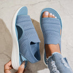 SANDALIAS CON PLATAFORMA DE PUNTO TRANSPIRABLE PARA MUJER