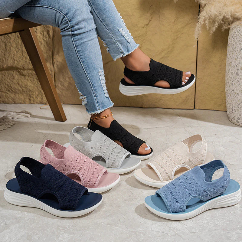 SANDALIAS CON PLATAFORMA DE PUNTO TRANSPIRABLE PARA MUJER