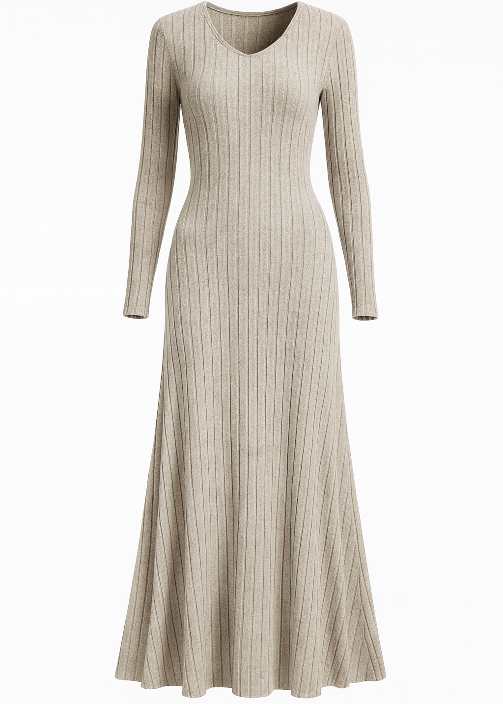 SIENA | VESTIDO MIDI DE PUNTO ACANALADO