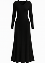 SIENA | VESTIDO MIDI DE PUNTO ACANALADO
