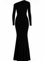 VESTIDO LARGO NEGRO BRILLANTE
