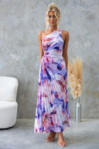 ELISA | Vestido midi plisado de un hombro
