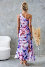 ELISA | Vestido midi plisado de un hombro
