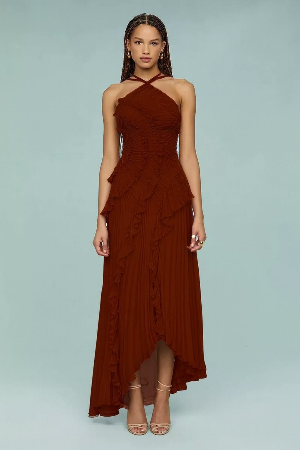 LIDIA | Vestido con volantes en espiral