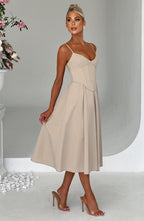 MAITE | Elegante vestido midi estilo corsé