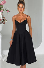 MAITE | Elegante vestido midi estilo corsé