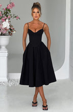 MAITE | Elegante vestido midi estilo corsé