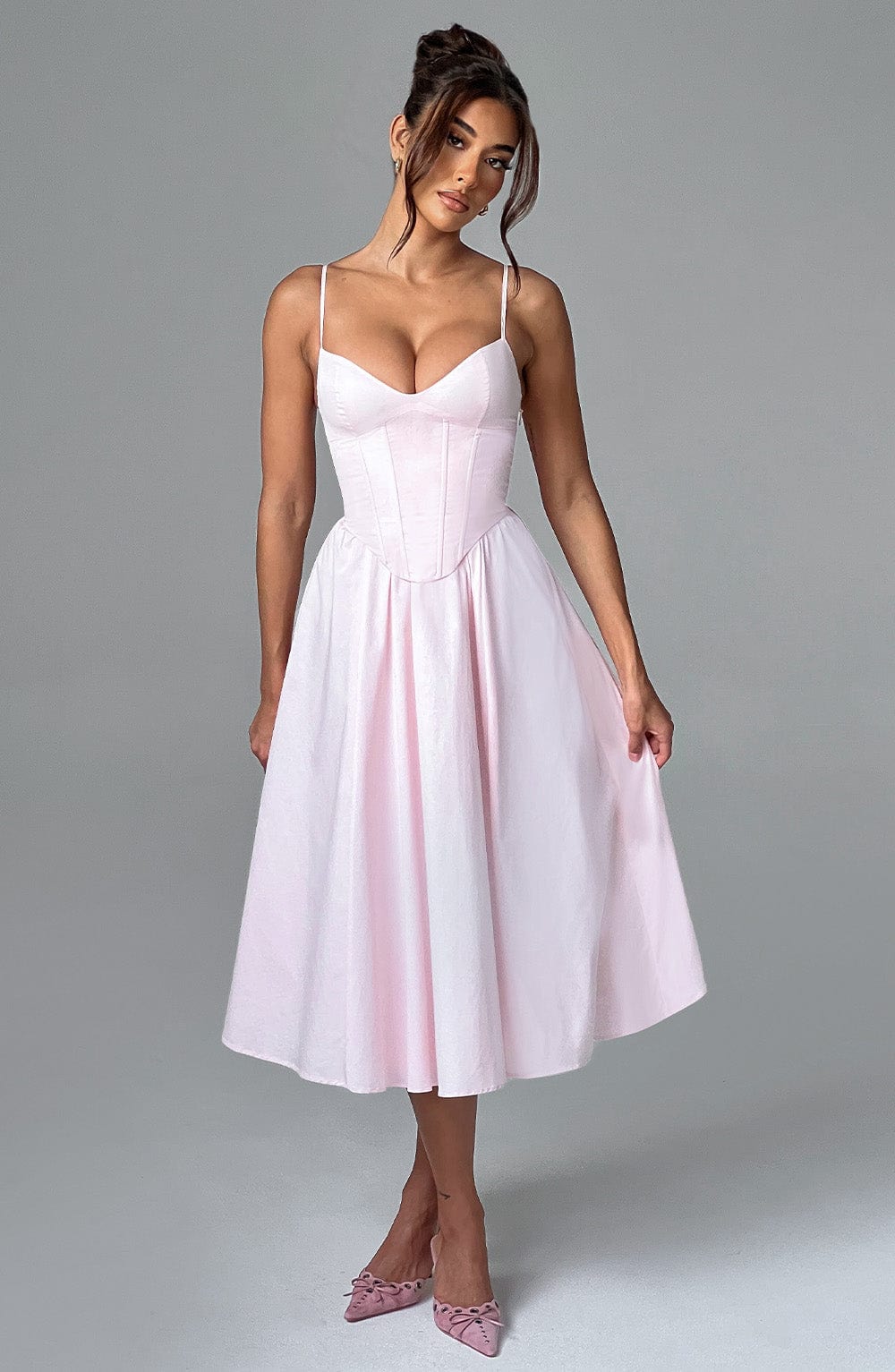 MAITE | Elegante vestido midi estilo corsé