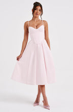 MAITE | Elegante vestido midi estilo corsé