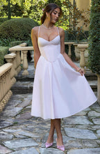 MAITE | Elegante vestido midi estilo corsé