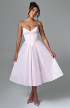 MAITE | Elegante vestido midi estilo corsé