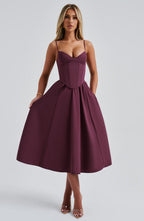 MAITE | Elegante vestido midi estilo corsé