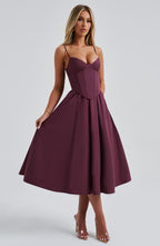 MAITE | Elegante vestido midi estilo corsé