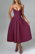 MAITE | Elegante vestido midi estilo corsé