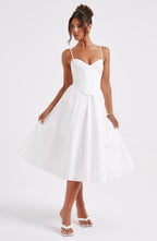 MAITE | Elegante vestido midi estilo corsé
