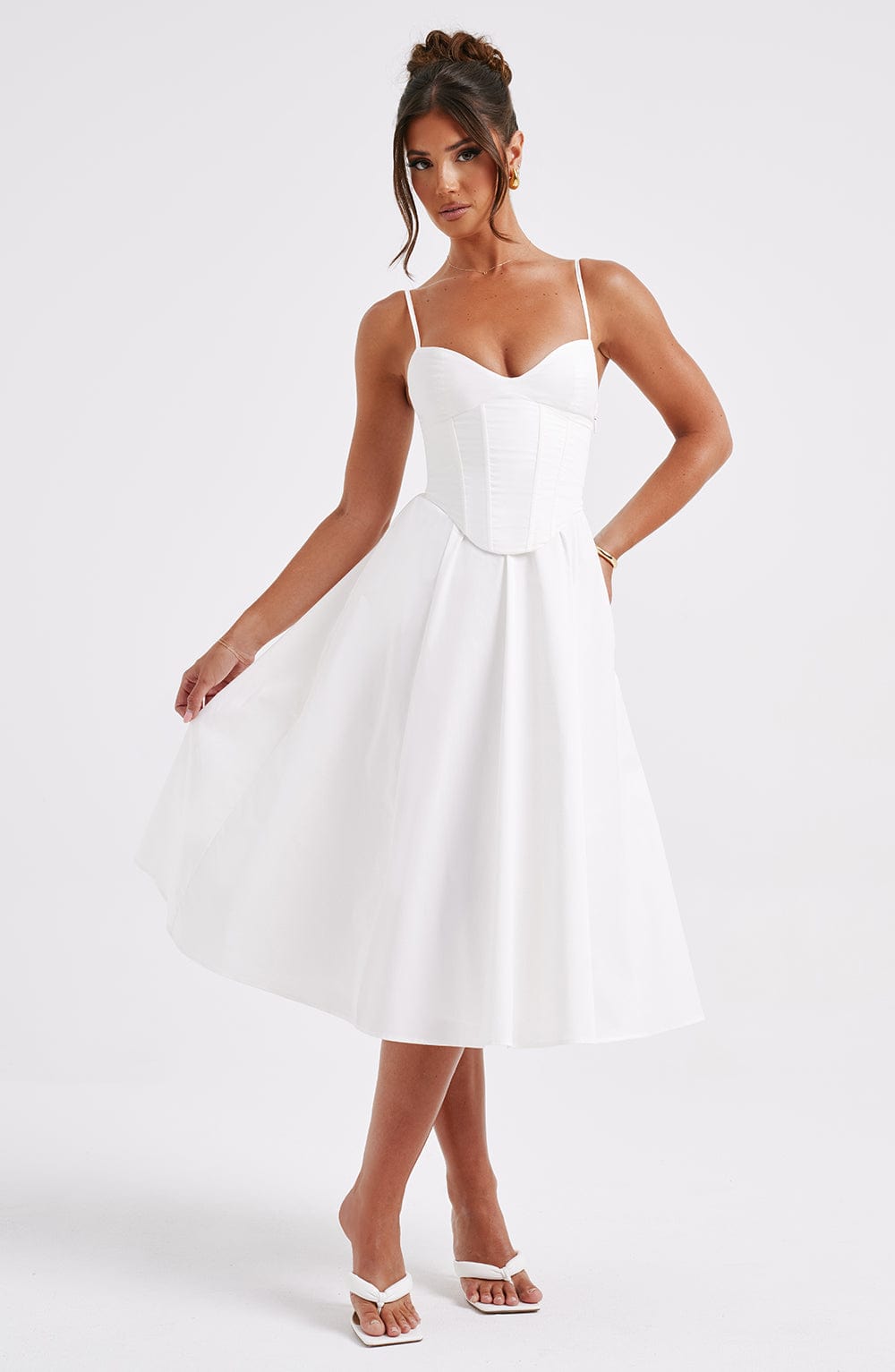 MAITE | Elegante vestido midi estilo corsé