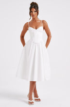 MAITE | Elegante vestido midi estilo corsé