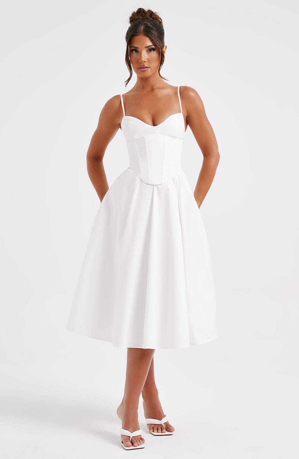 MAITE | Elegante vestido midi estilo corsé