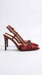 ZAPATOS DE SALÓN DE SATÉN CON LAZO REBECCA