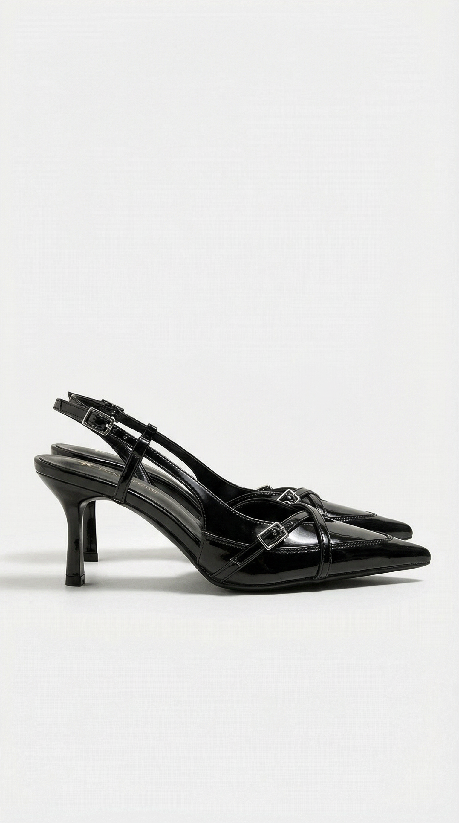 ZAPATOS DE TACÓN CON TALÓN ABIERTO Y HEBILLA SAMANTHA